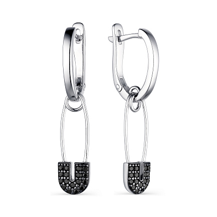 Серьги с английским замком из серебра