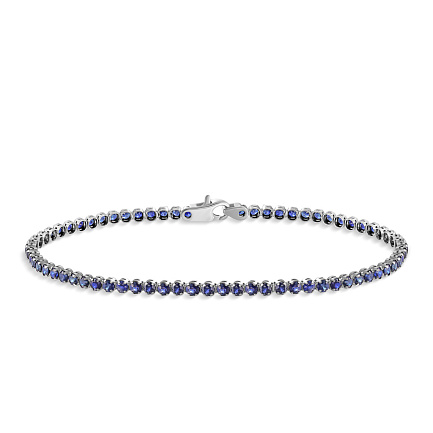 Браслет декоративный из белого золота с сапфирами