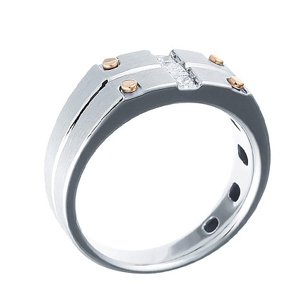 Печатка из белого золота с бриллиантами