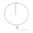 Браслет на ногу декоративный из серебра с фианитом