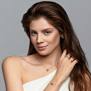 Колье из красного золота с фианитом