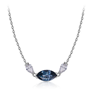 Колье из белого золота, плетение якорное