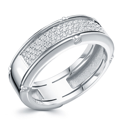 Кольцо из белого золота с бриллиантами