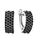 Серьги с английским замком из серебра с фианитом