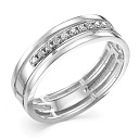 Кольцо обручальное из белого золота