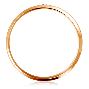 Кольцо обручальное из красного золота с бриллиантом