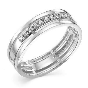 Кольцо обручальное из белого золота