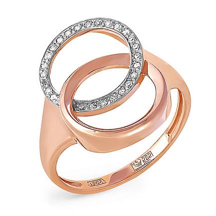 Кольцо из красного золота с бриллиантами