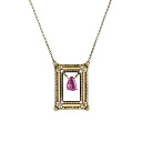 Колье из желтого золота с бриллиантами, сапфиром