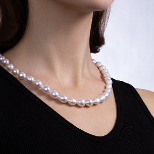 Бусы из красного золота с жемчугом