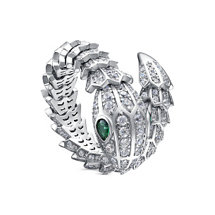 Кольцо из серебра с фианитами