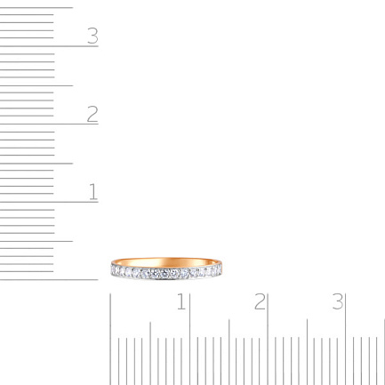 Кольцо обручальное из красного золота с бриллиантами