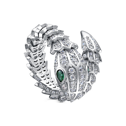 Кольцо из серебра с фианитами