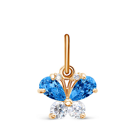 Подвеска из красного золота с фианитами