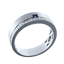 Кольцо обручальное из белого золота с бриллиантами