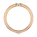 Кольцо обручальное из красного золота с бриллиантом