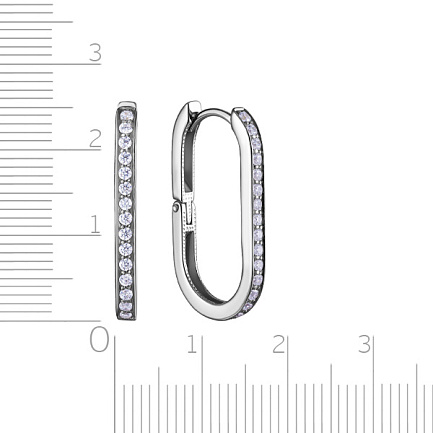 Серьги из серебра с фианитом