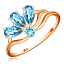 Кольцо из красного золота с топазом