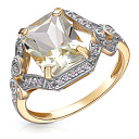 Кольцо из желтого золота с фианитом