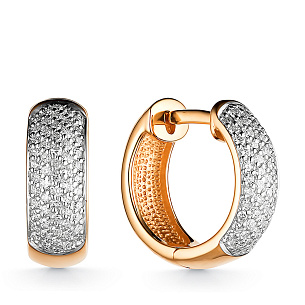 Серьги с английским замком из красного золота