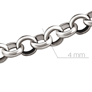 Цепь автомат из серебра, плетение ролло