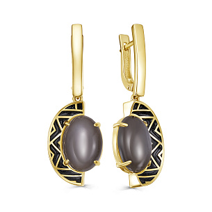 Серьги с английским замком из серебра с лунными