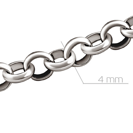 Цепь автомат из серебра, плетение ролло