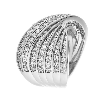 Кольцо из серебра с фианитами