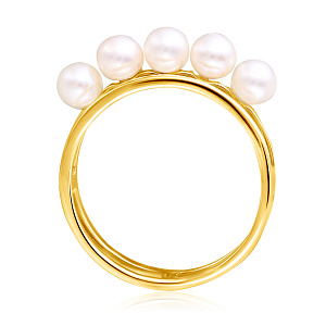 Кольцо из желтого золота с жемчугом