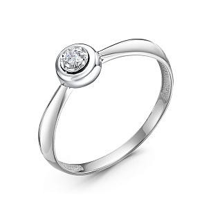 Кольцо из белого золота с бриллиантом