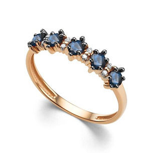 Кольцо из красного золота с бриллиантом