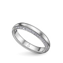 Кольцо обручальное из белого золота с бриллиантом