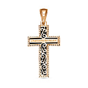 Крест из красного золота с фианитами