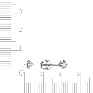 Серьги Пусеты из белого золота с бриллиантами
