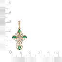 Крест из красного золота с бриллиантами