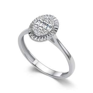 Кольцо из белого золота с бриллиантом