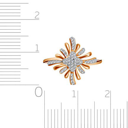 Кольцо из красного золота с бриллиантами