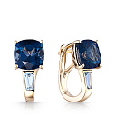 Серьги с английским замком из желтого золота с топазами
