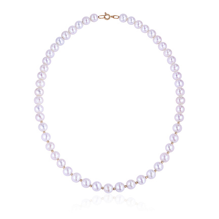 Бусы из красного золота с жемчугом