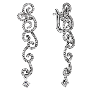 Серьги с английским замком из серебра