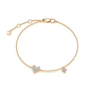 Браслет из красного золота с бриллиантом