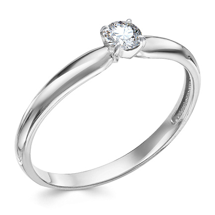 Кольцо из белого золота с бриллиантом