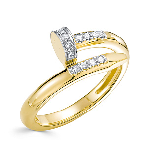 Кольцо из желтого золота с бриллиантами