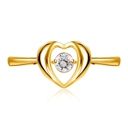 Кольцо из желтого золота с фианитом