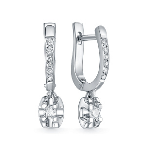 Серьги из белого золота с бриллиантами
