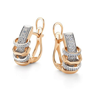 Серьги с английским замком из  золота
