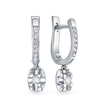 Серьги из белого золота с бриллиантами