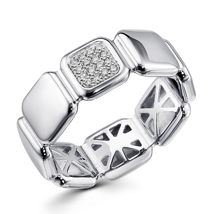 Кольцо из белого золота с бриллиантами