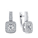 Серьги с английским замком из белого золота с бриллиантами