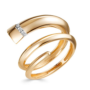 Кольцо из красного золота с бриллиантами